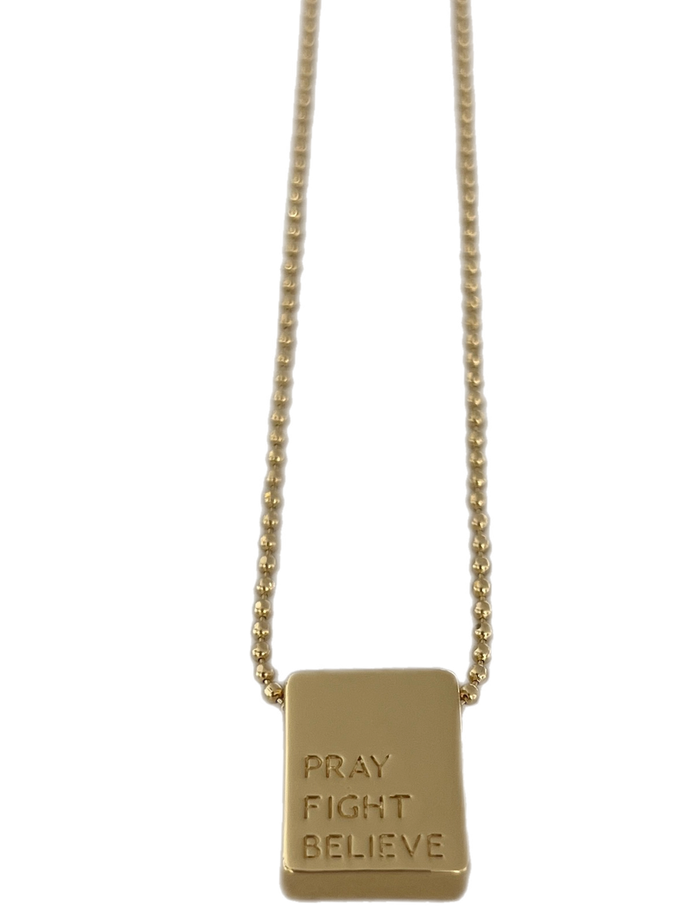 Pray Fight Believe Breast Cancer Awareness Necklace