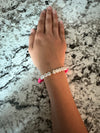 Stay Strong Pink Clay Bead Bracelet