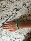 Green & White Pony Bead Bracelet