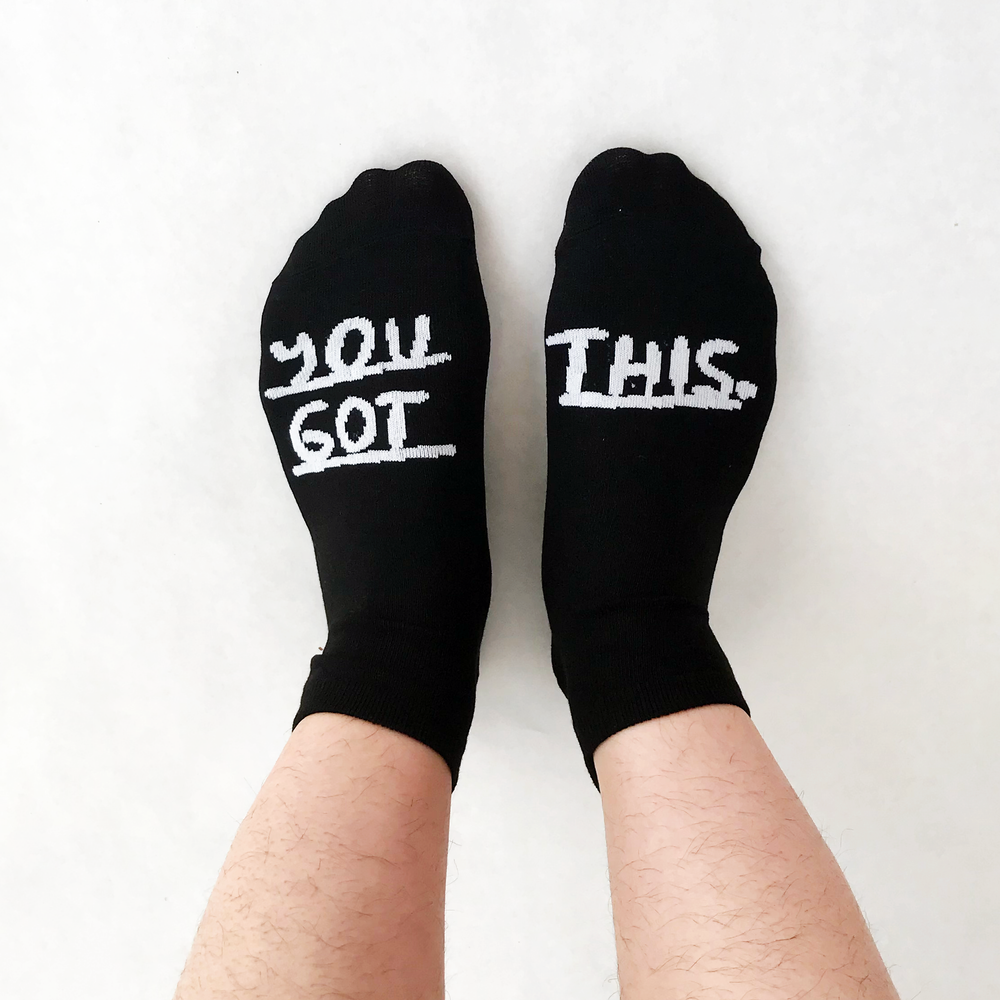 "You Got This" Black Ankle Socks