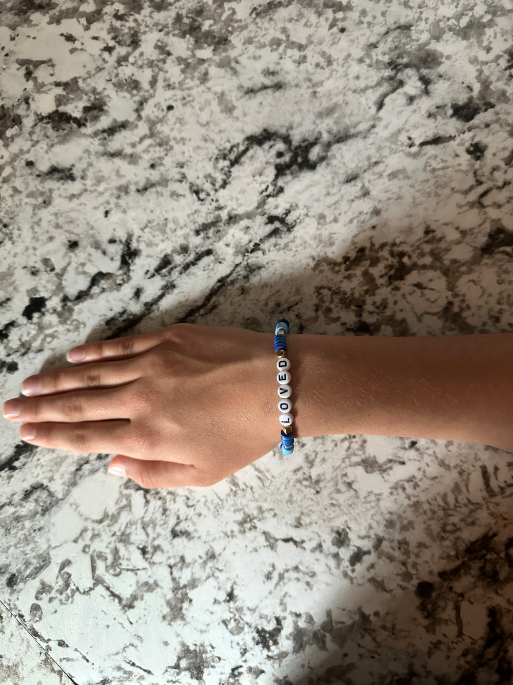 Loved Shades of Blue Clay Bead Bracelet