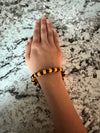 Orange & Black Pony Bead Bracelet