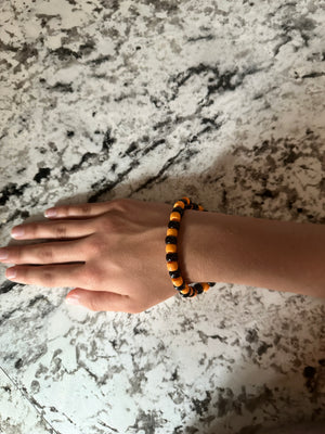 Orange & Black Pony Bead Bracelet Orange & Black Pony Bead Bracelet