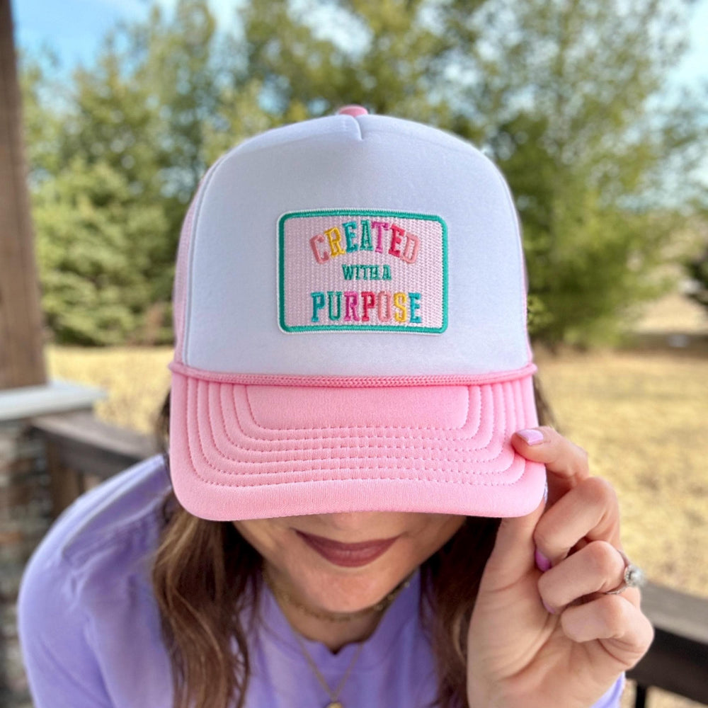 Created for a Purpose Pink & White Trucker Hat