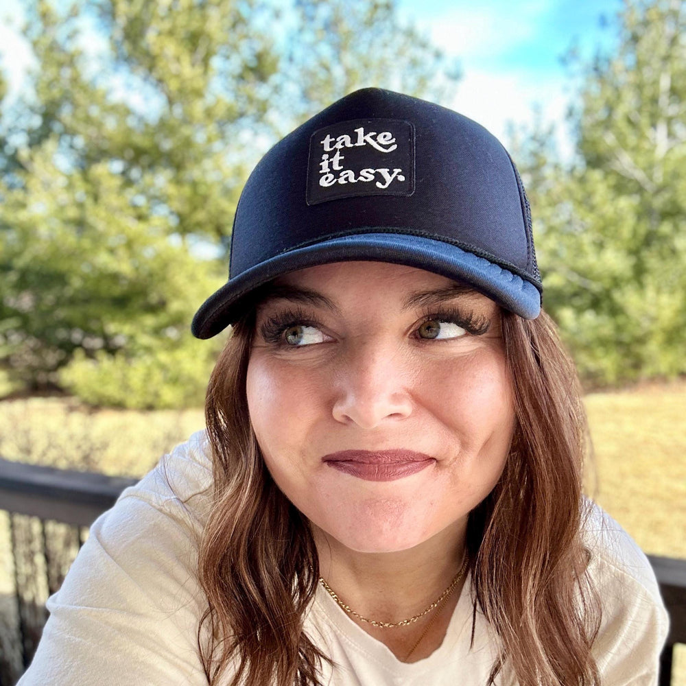 Take it Easy Black Trucker Hat