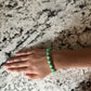 Green & White Pony Bead Bracelet