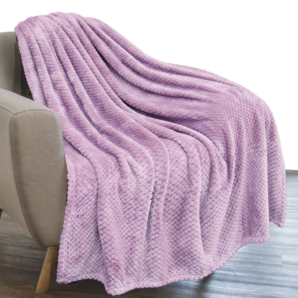 Lavender Waffle Knit Throw Blanket- 50" x 60"