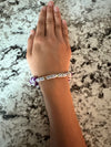 You Got This Purple & White Pony Bead Bracelet