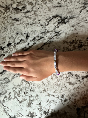 You Are Needed Purple Pony Bead Bracelet