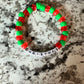 Christmas Themed Red & Green Pony Bead Bracelet