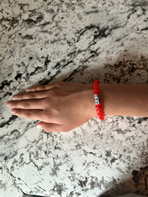 RED Swiftie inspired Pony Bead Bracelet