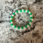 Green & White Pony Bead Bracelet