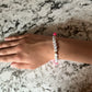 Stay Strong Pink Clay Bead Bracelet