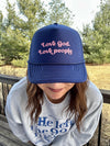 Love God Love People Navy with Pink Trucker Hat